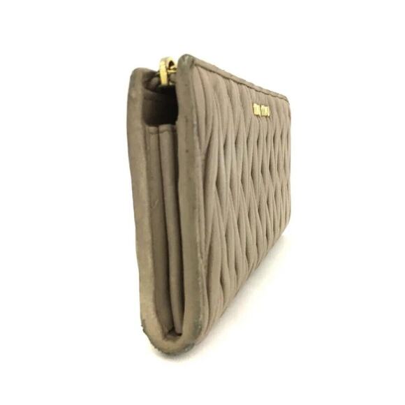MIU MIU Gather Cream Tan Long Zippy Long Wallet - Picture 2 of 8